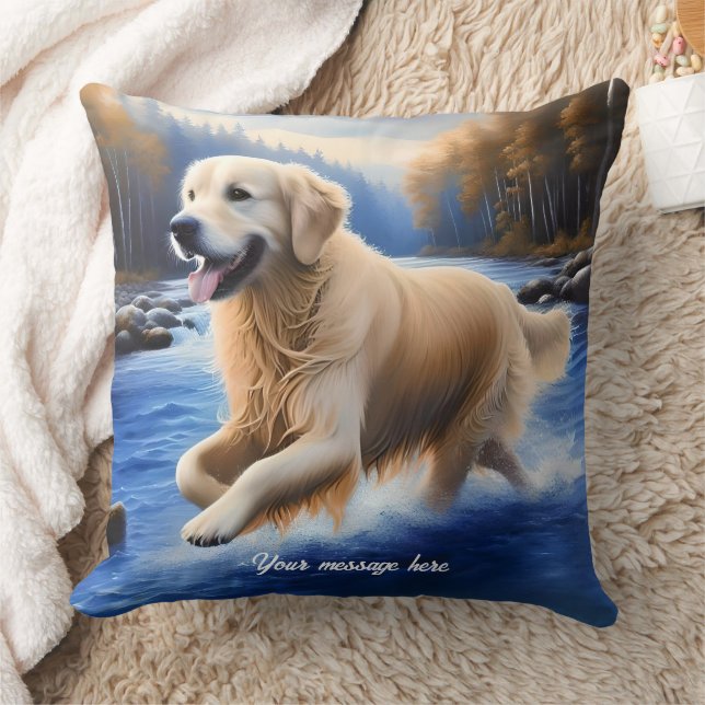 Beautiful Golden Retriever Cushion (Blanket)