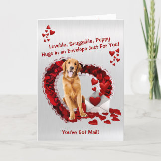 Beautiful Golden Retriever - You've Got Mail! Holiday Card