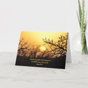 Beautiful Golden Sunset Scripture Psalm 113:3 Card