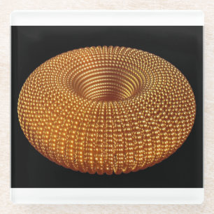Beautiful Golden Torus Glass Coaster