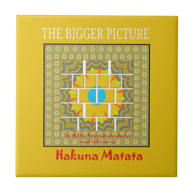 Beautiful golden yellow amazing graphic design   ceramic tile (Front)