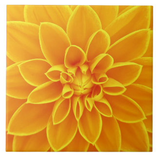 beautiful golden yellow dahlia flower colourful ceramic tile
