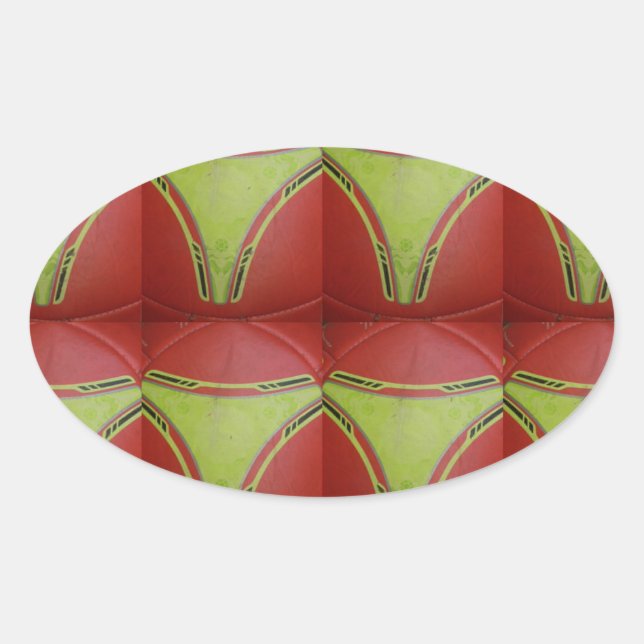 Beautiful Golden yellow geometrical pattern design Oval Sticker (Front)