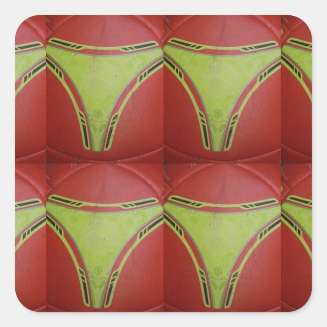 Beautiful Golden yellow geometrical pattern design Square Sticker (Front)