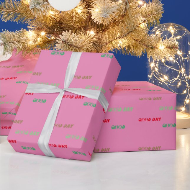 Beautiful  GOOD DAY PINK Wrapping Paper (Holidays)
