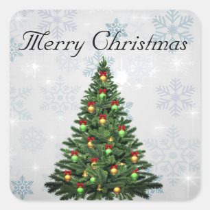Beautiful, Gorgeous, Sparkly, Pine Tree Square Sticker