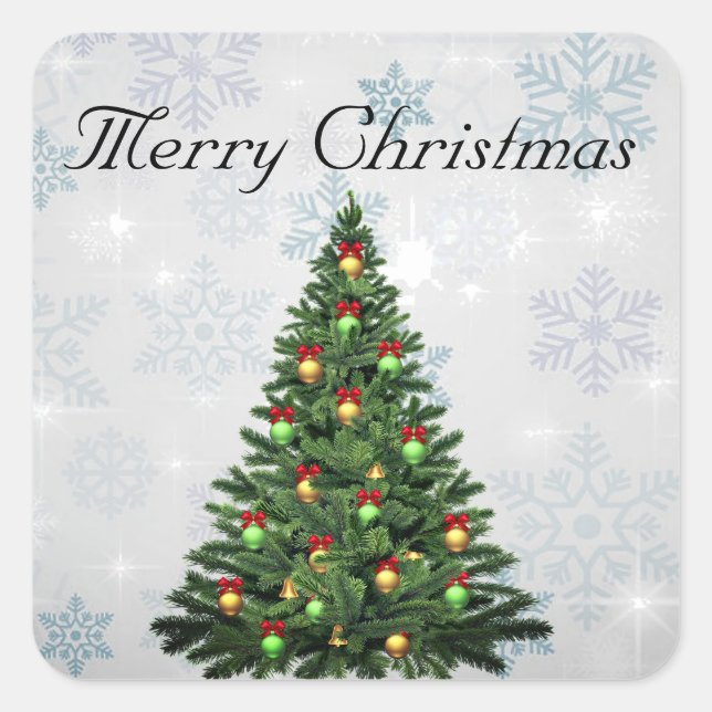 Beautiful, Gorgeous, Sparkly, Pine Tree  Square Sticker (Front)