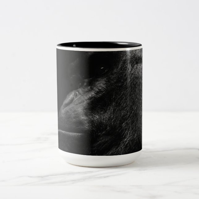 Beautiful Gorilla Primate Two-Tone Coffee Mug (Center)