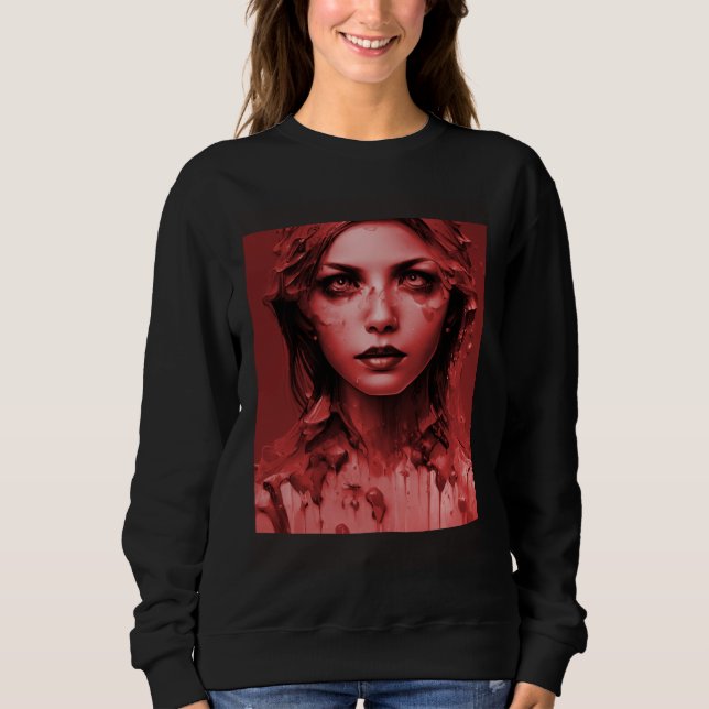 Beautiful Goth Girl Dark Gothic Horror Sweatshirt (Front)
