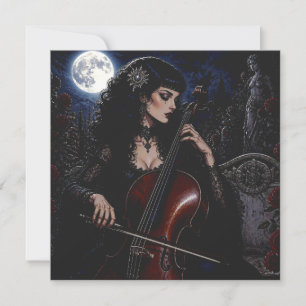 Beautiful Gothic Beauty Playing the Cello 