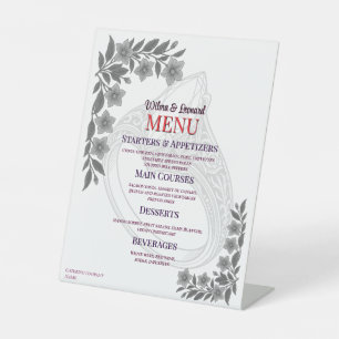 Beautiful Gothic Wedding table Menu Pedestal Sign