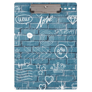 Beautiful Graffiti Art on Wall Green Calligraphy Clipboard
