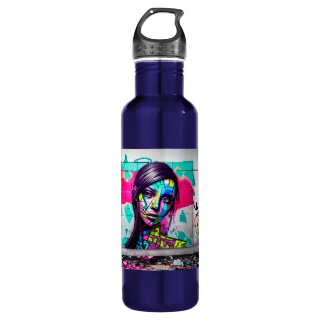 Beautiful Graffiti Art Woman on  710 Ml Water Bottle (Front)