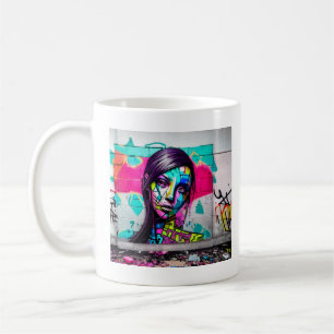 Beautiful Graffiti Art Woman on  Coffee Mug