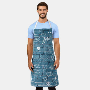 Beautiful Graffiti on Wall Green Calligraphy Apron
