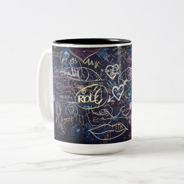 Beautiful graffiti Two-Tone coffee mug (Front Left)