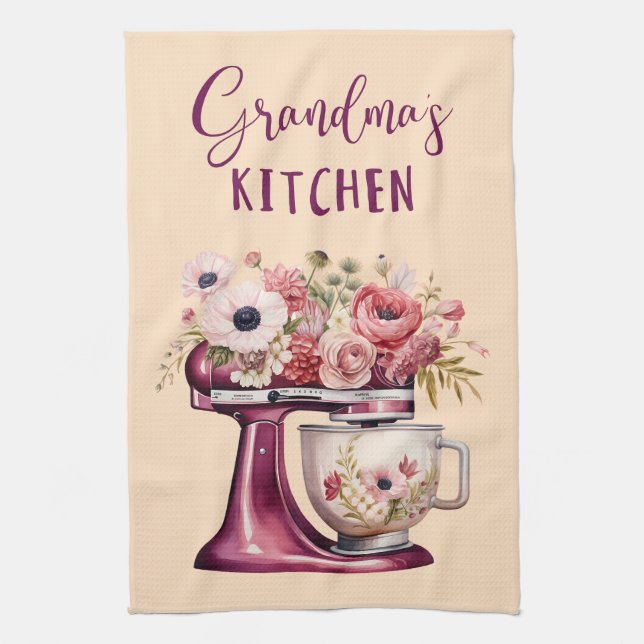 Beautiful Grandma's Kitchen Tea Towel (Vertical)