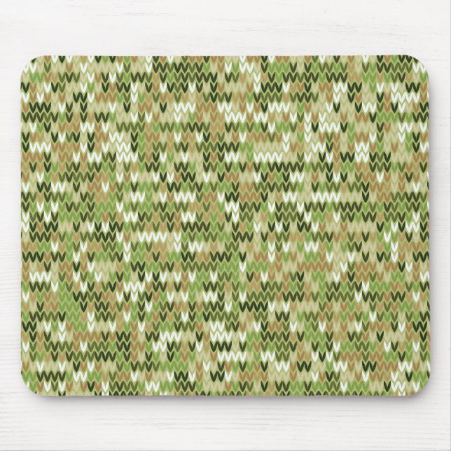 Beautiful granny knit pattern in green olive colou mouse pad (Front)