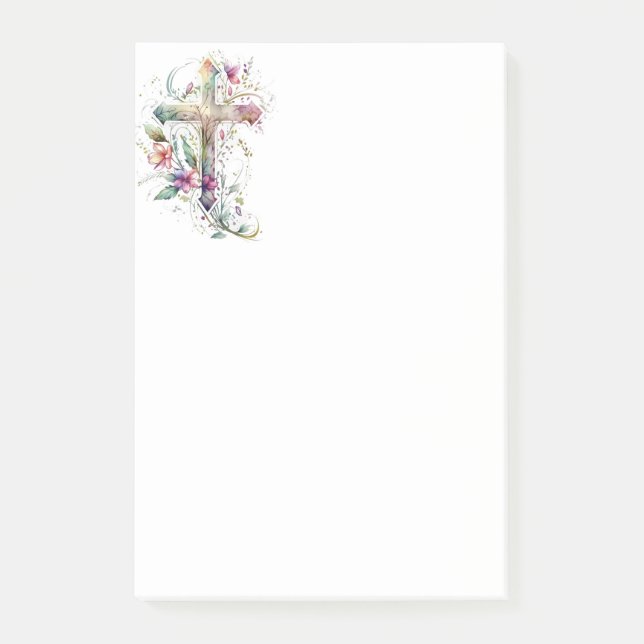 Beautiful Graphic Art Crucifix Cross Christian  Post-it Notes (Front)