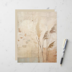 Beautiful Grass and Leaves Boho Scrapbook Paper