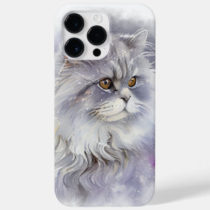 BEAUTIFUL GRAY & WHITE WATERCOLOR ANGORA CAT Case-Mate iPhone 14 PRO MAX CASE