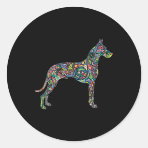 Beautiful Great Dane Dog Totem Tattoo Art Hoodie Classic Round Sticker