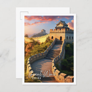 Beautiful Great Wall of China Postcard