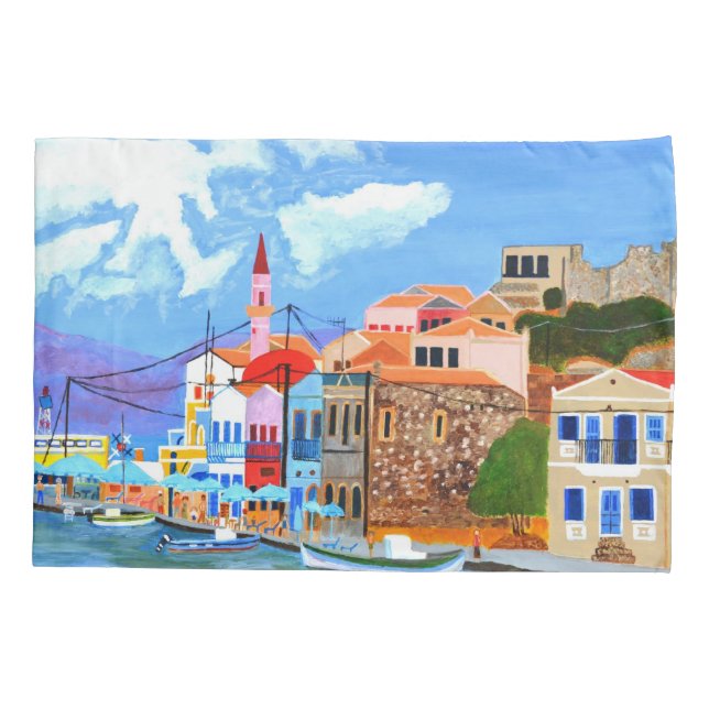 Beautiful Greece pillowcase   (Back)