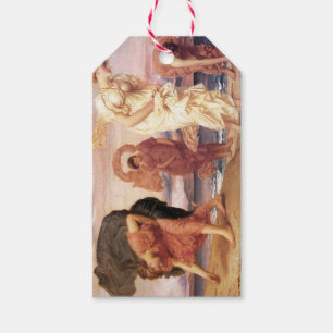 Beautiful Greek Girls Picking Pebbles on a Beach Gift Tags