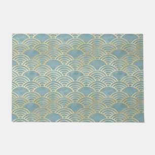 Beautiful, green Art Deco,metallic,elegant,chic,fa Doormat