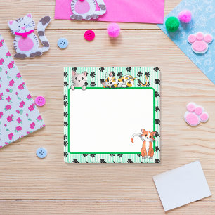 Beautiful Green colour with paws cute kittens Post-it Notes