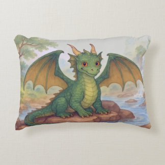 Beautiful green dragon decorative cushion