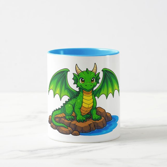 Beautiful green dragon mug (Center)