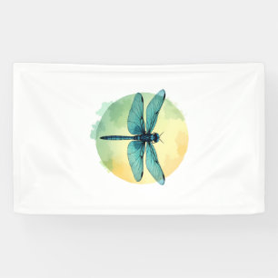 Beautiful Green Dragonfly Watercolor Art Insect Lo Banner