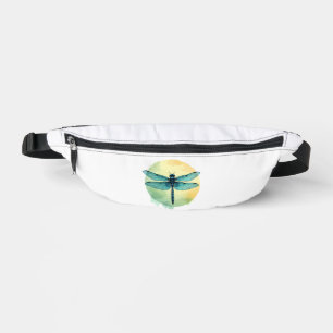 Beautiful Green Dragonfly Watercolor Art Insect Lo Bum Bags