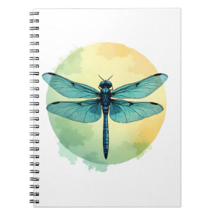 Beautiful Green Dragonfly Watercolor Art Insect Lo Notebook