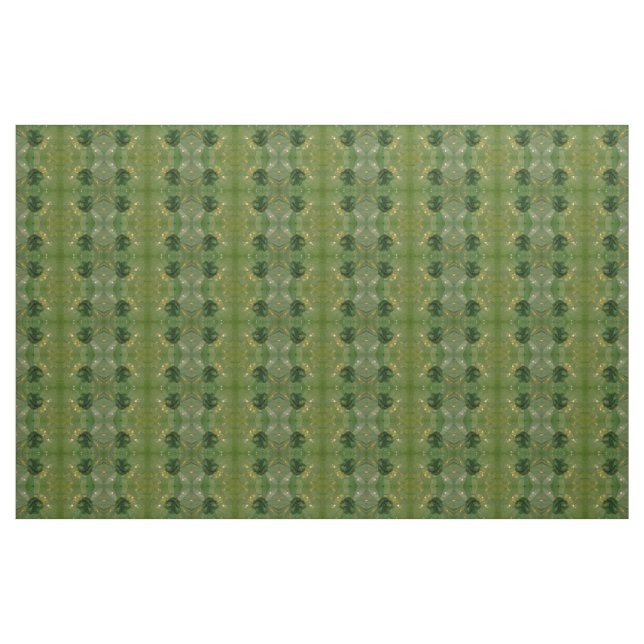 BEAUTIFUL GREEN FLORAL DESIGN COMBED COTTON FABRIC (Yard)
