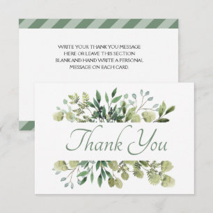 Beautiful Green Foilage Thank You Card