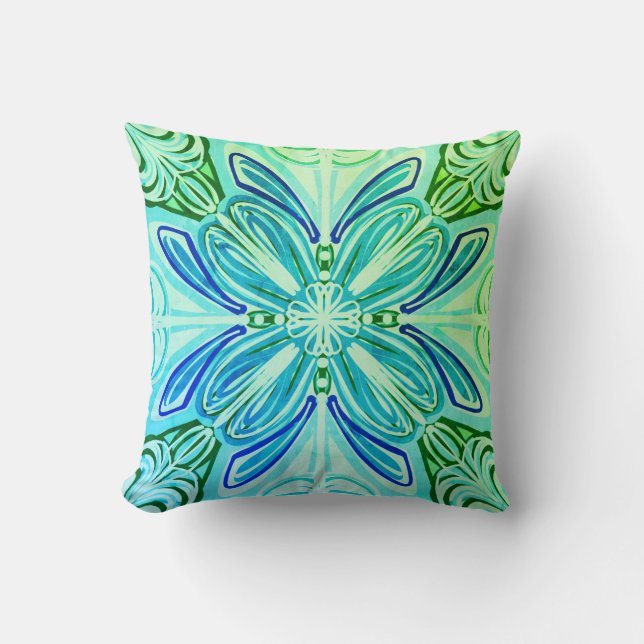 Beautiful green graphic design cushion (Front)
