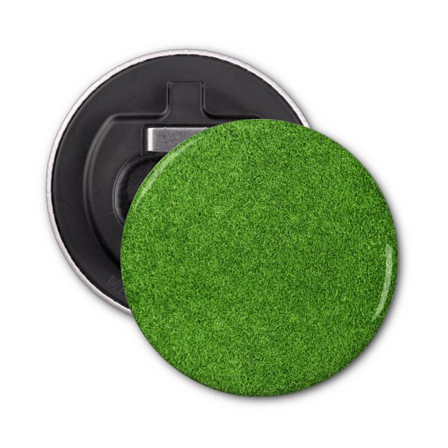 Beautiful green grass texture from golf course bottle opener (Front)