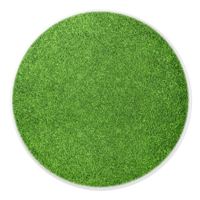 Beautiful green grass texture from golf course ceramic knob (Front)
