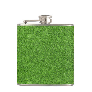 Beautiful green grass texture from golf course hip flask