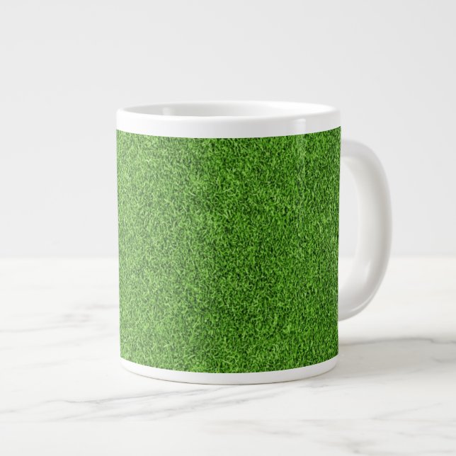Beautiful green grass texture from golf course large coffee mug (Front Right)