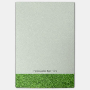 Beautiful green grass texture from golf course post-it notes