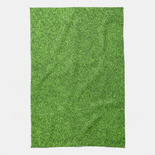 Beautiful green grass texture from golf course tea towel