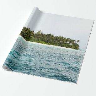Beautiful Green Island In The Sea Wrapping Paper