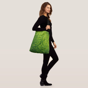 Beautiful green leaves background crossbody bag