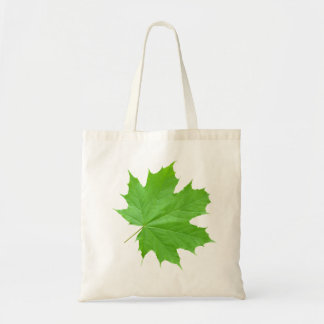 Beautiful Green Maple Leaf Happy Tote Bag
