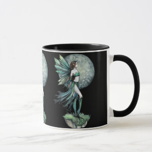 Beautiful Green Moon Fairy Coffee Mug