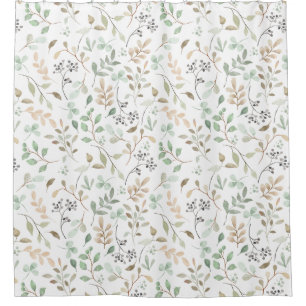 Beautiful Green Orange Blossom Flower Pattern Shower Curtain